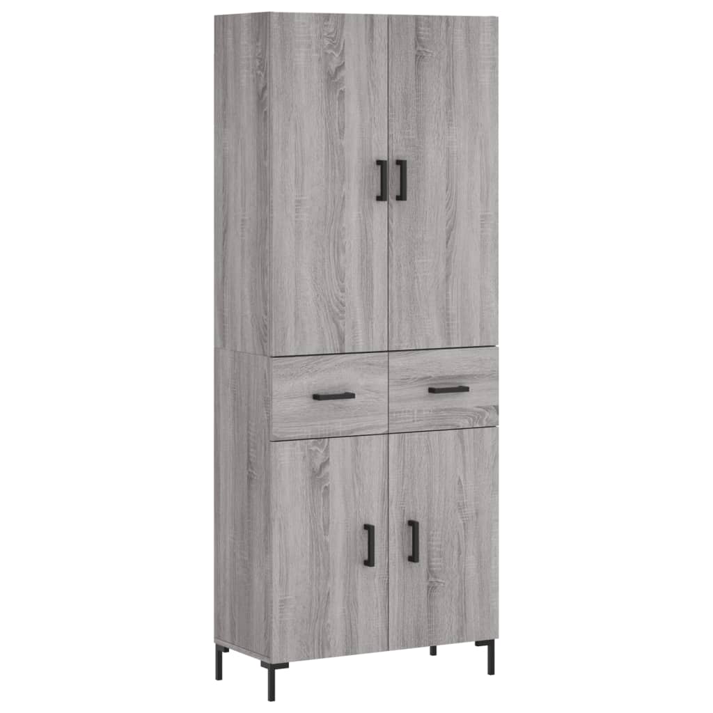 Highboard Grey Sonoma 69.5x34x180 cm Engineered Wood